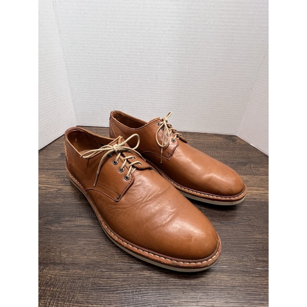 Allen Edmonds Shoes Mens 10 Brown Leather Nomad Plain Toe Oxford Slip On Dress